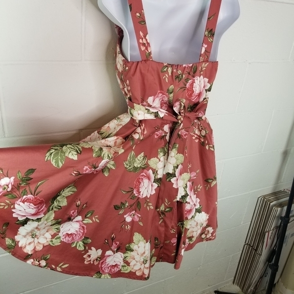 IXIA pink floral pinup swing rockabilly dress Retro Coquettw - Picture 2 of 11